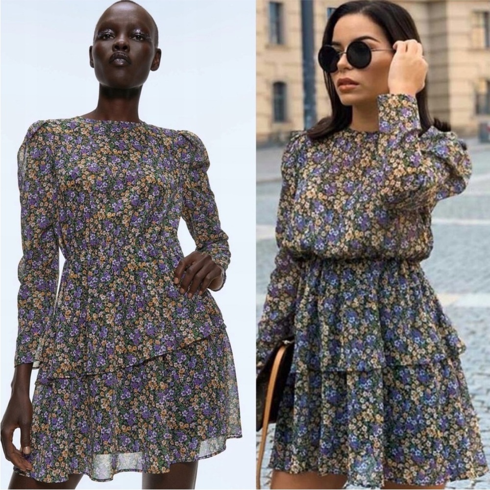 Zara Floral mini dress